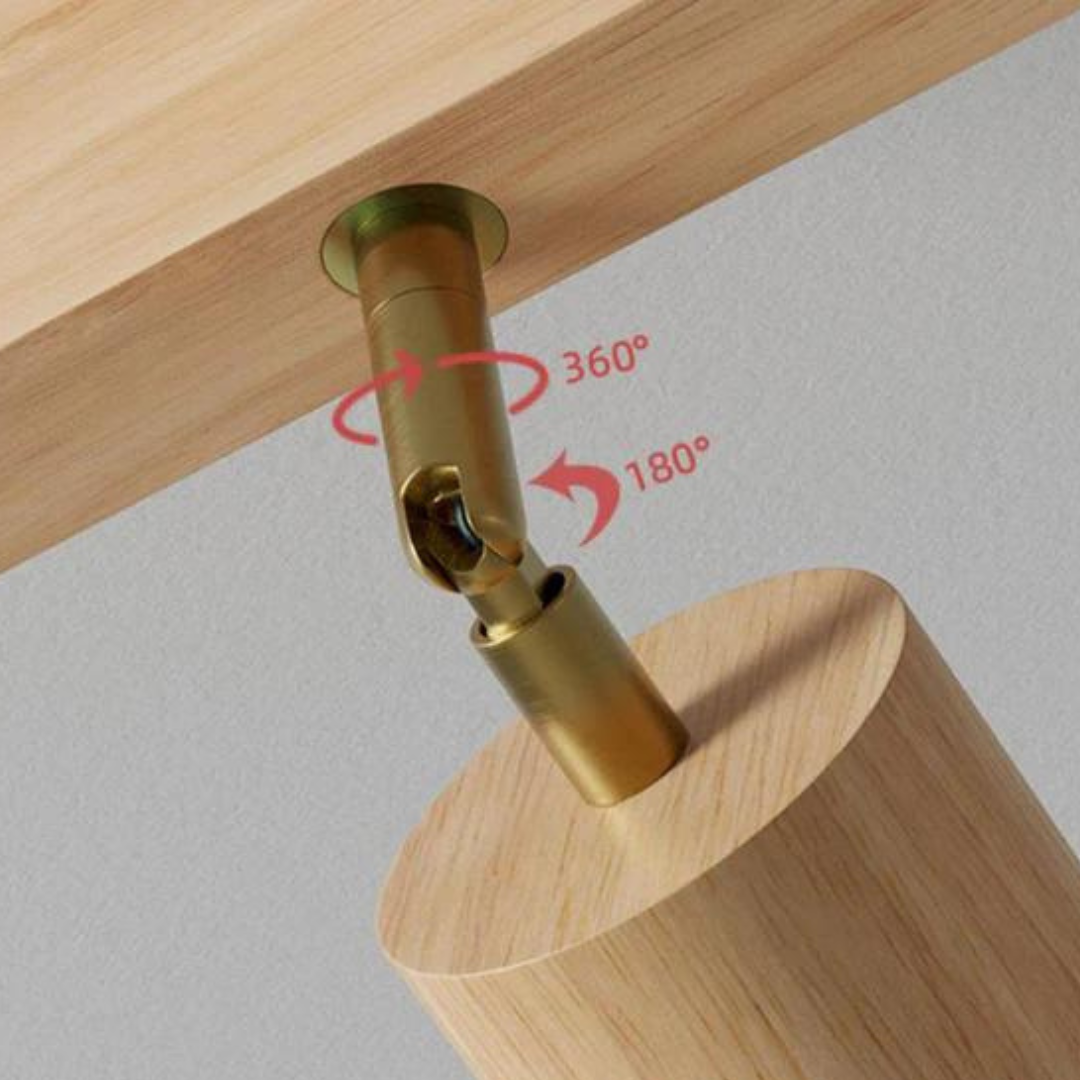 Adjustable Wooden Ceiling Spotlight - EcoLux-White Oak-1-Warm Wit-Nora Luxe