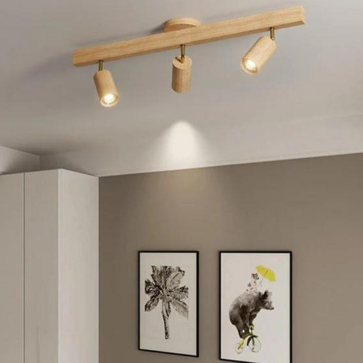 Adjustable Wooden Ceiling Spotlight - EcoLux-White Oak-1-Warm Wit-Nora Luxe