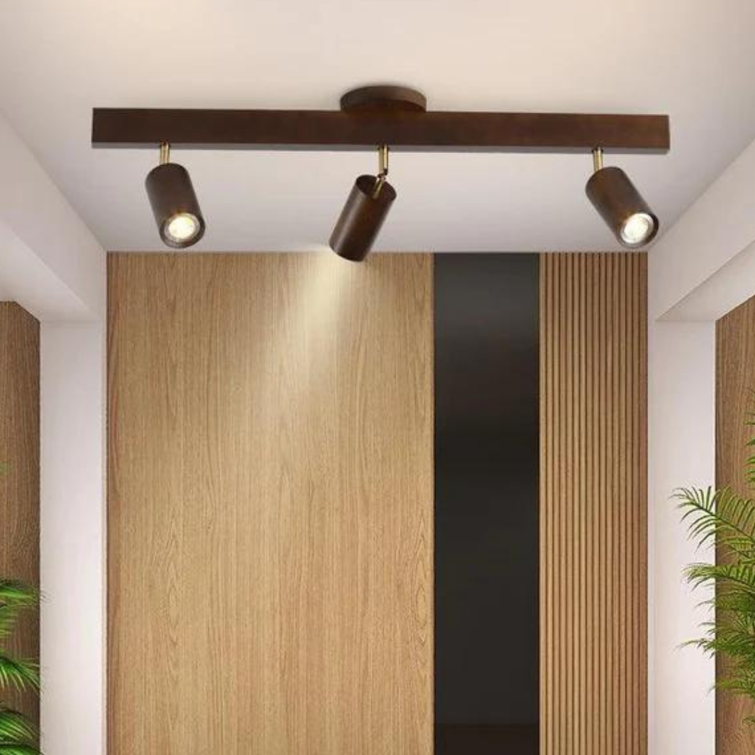 Adjustable Wooden Ceiling Spotlight - EcoLux-White Oak-1-Warm Wit-Nora Luxe