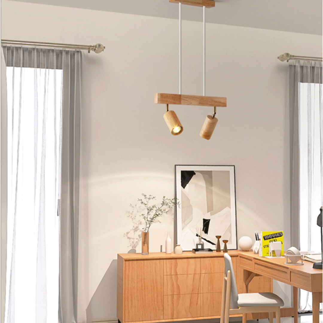 Adjustable Wooden Ceiling Spotlight - EcoLux-White Oak-1-Warm Wit-Nora Luxe