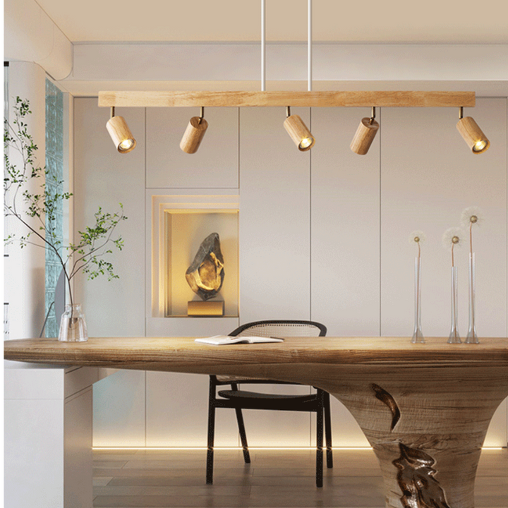 Adjustable Wooden Ceiling Spotlight - EcoLux-White Oak-1-Warm Wit-Nora Luxe