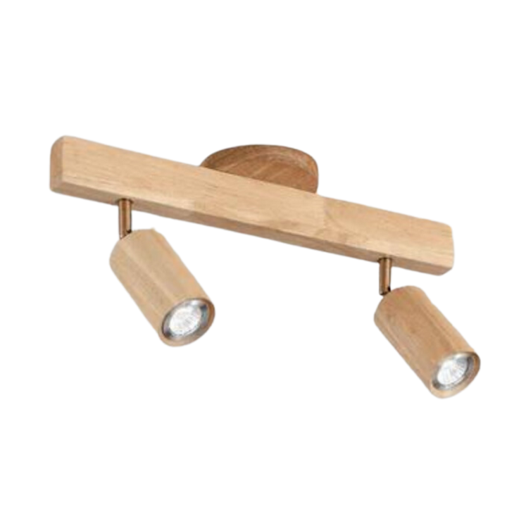 Adjustable Wooden Ceiling Spotlight - EcoLux-White Oak-2-Warm Wit-Nora Luxe