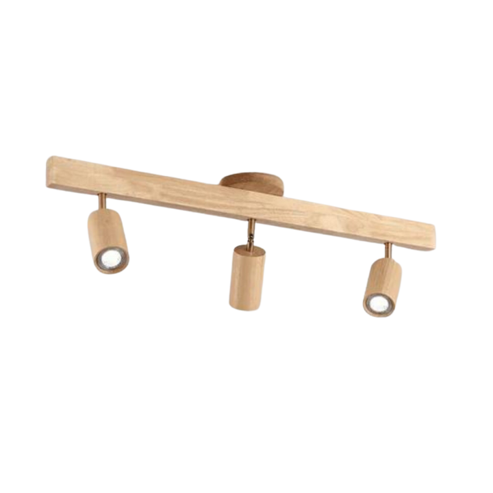 Adjustable Wooden Ceiling Spotlight - EcoLux-White Oak-3-Warm Wit-Nora Luxe