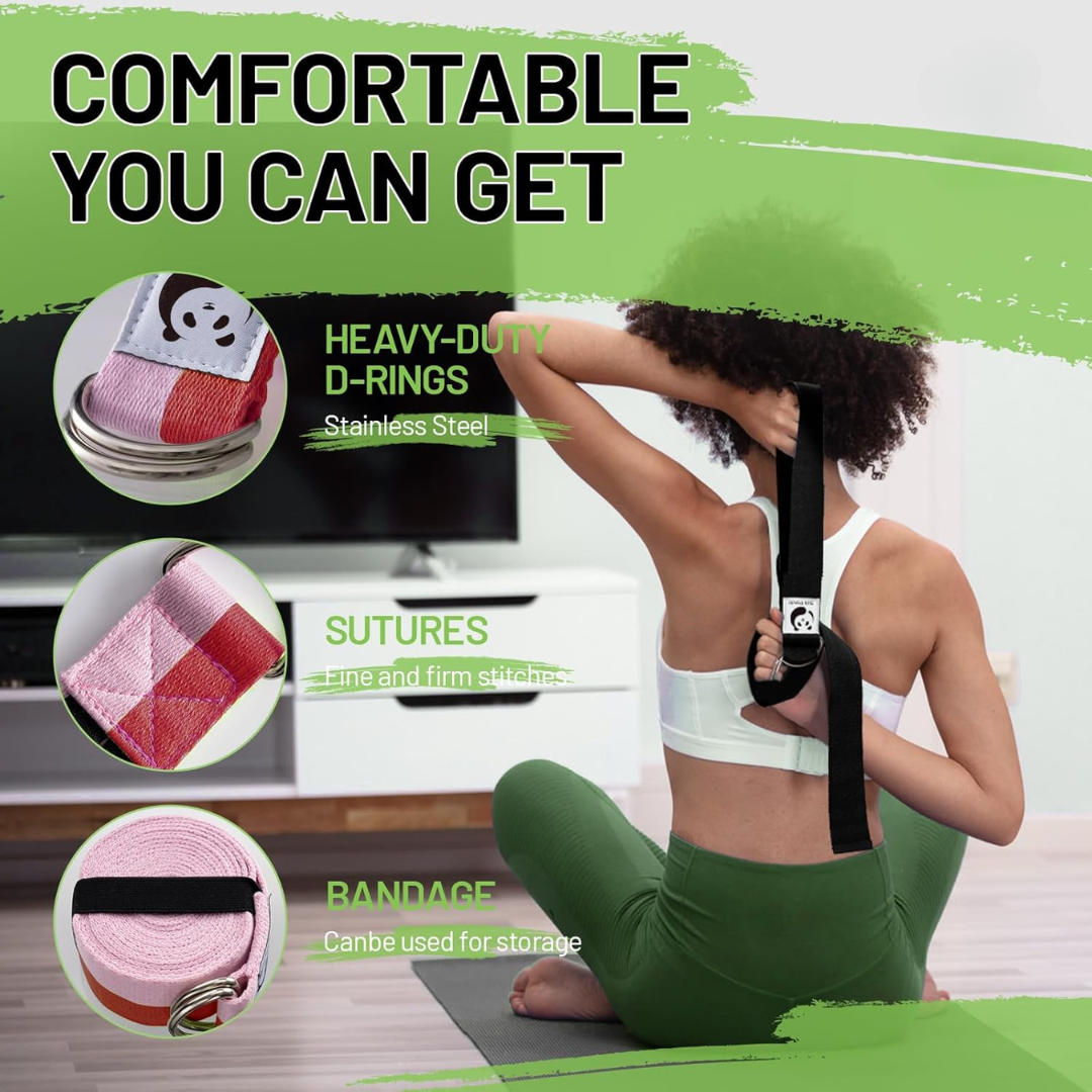 Adjustable Yoga Strap for Stretching-Black-70.87 in-Nora Luxe