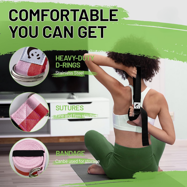 Adjustable Yoga Strap for Stretching-Black-70.87 in-Nora Luxe