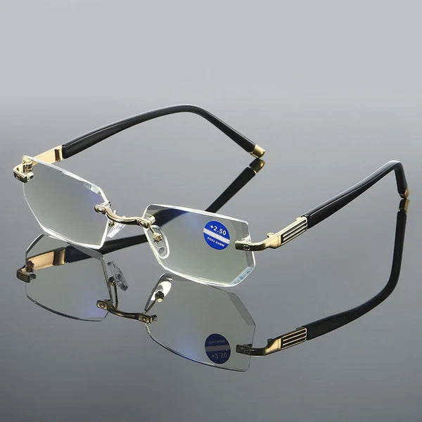 Advanced Anti-Blue Light Multifocal Reading Glasses - SapphireView-Gold-'+1.00/ 40-45 YEARS'-Nora Luxe