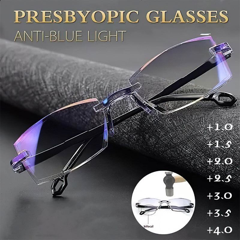 Advanced Anti-Blue Light Multifocal Reading Glasses - SapphireView-Gold-'+1.00/ 40-45 YEARS'-Nora Luxe