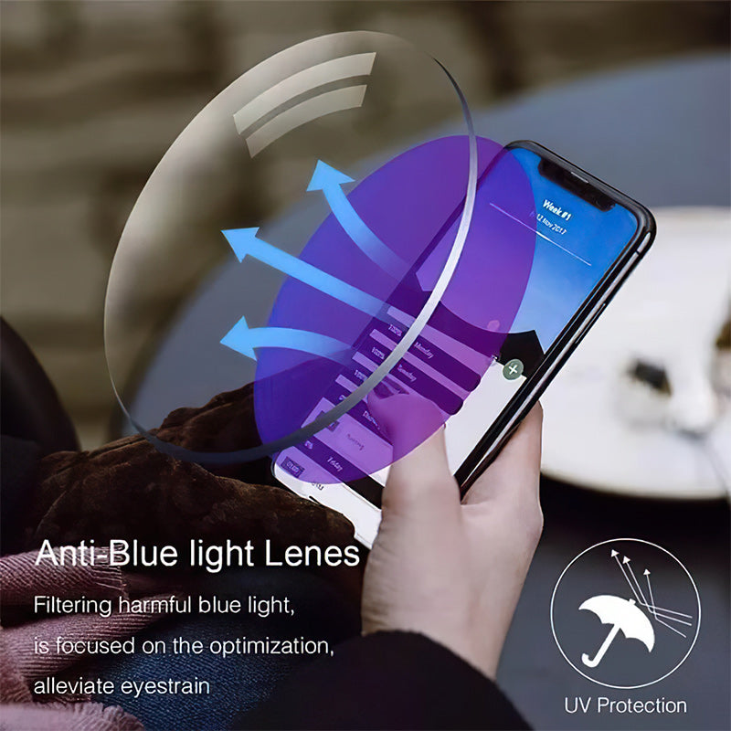 Advanced Anti-Blue Light Multifocal Reading Glasses - SapphireView-Gold-'+1.00/ 40-45 YEARS'-Nora Luxe