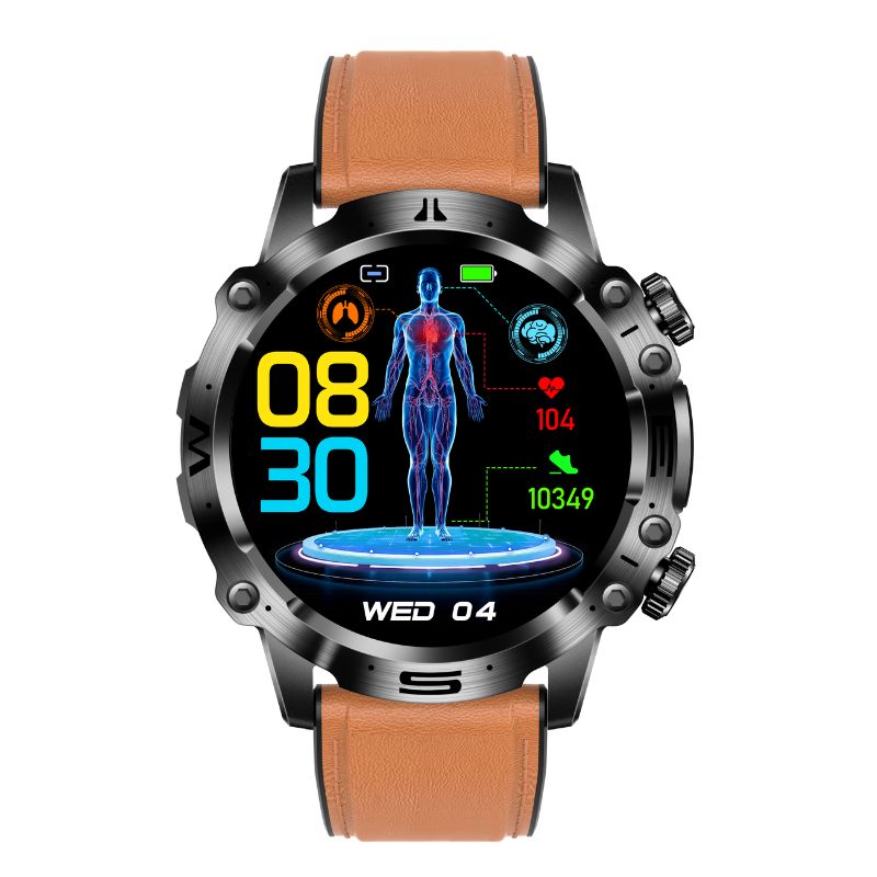 Advanced Health and Sports Smartwatch - VitalTrack-Brown-Nora Luxe