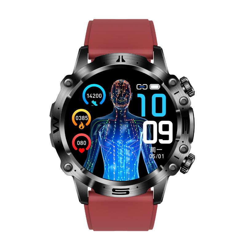 Advanced Health and Sports Smartwatch - VitalTrack-Red-Nora Luxe
