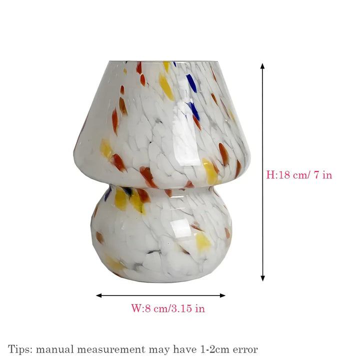 Aesthetic Glass Mushroom Lamp - LumiMush-White Dot-Nora Luxe