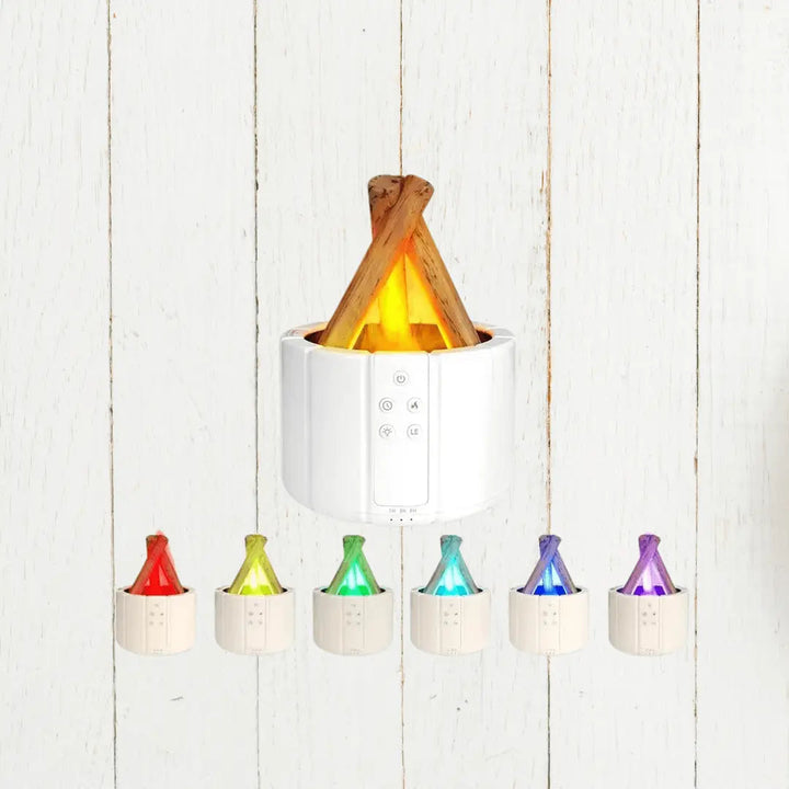 Air Humidifier - FlameMist-White housing with 7 colors-Nora Luxe