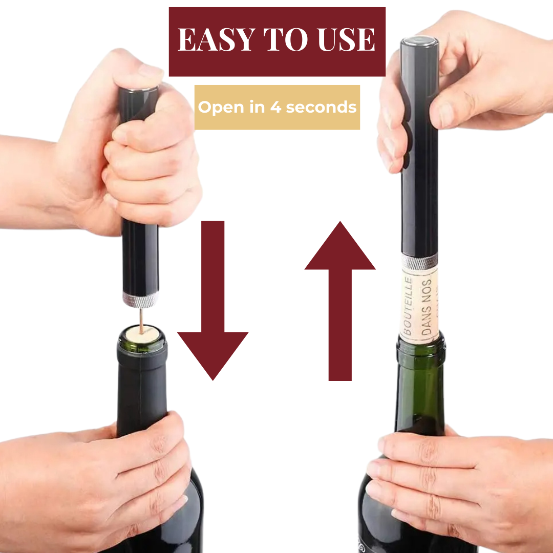 Air Pressure Wine Opener - CorkEase-Gold-Nora Luxe