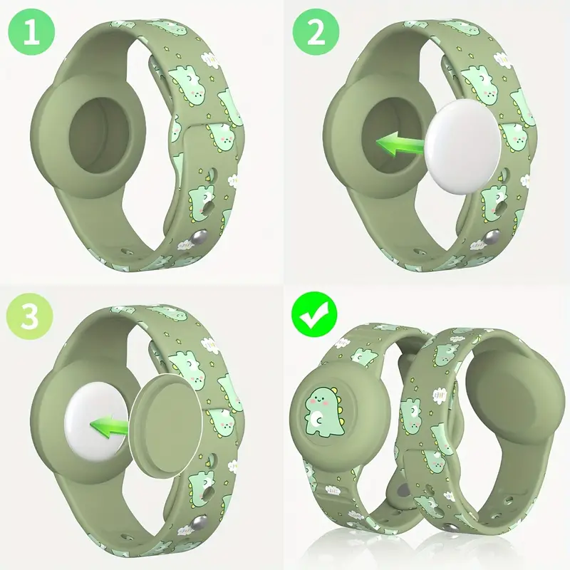 Airtag Armband for Children - DinoTrack-Green-Nora Luxe