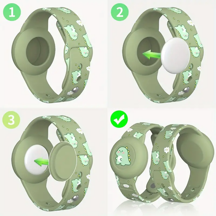 Airtag Armband for Children - DinoTrack-Green-Nora Luxe