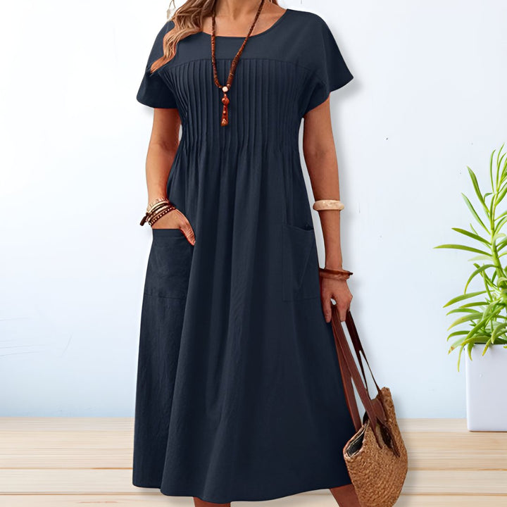 Airy & Comfortable Women's Summer Dress with Loose Fit – Tabea-Blue-S-Nora Luxe