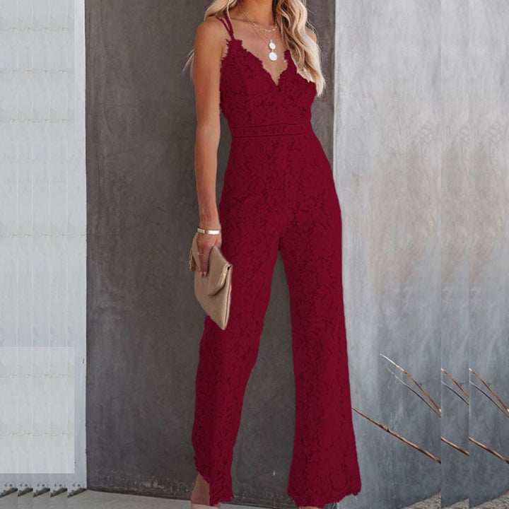 Airy & Fashionable Women's Ibiza Jumpsuit with High Waist – Amira-Red-XS-Nora Luxe