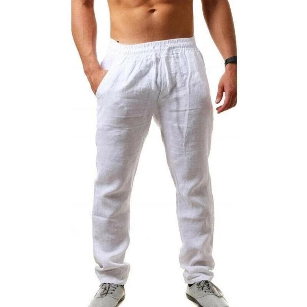 Airy Linen Trousers for Men - Noah-White-S-Nora Luxe