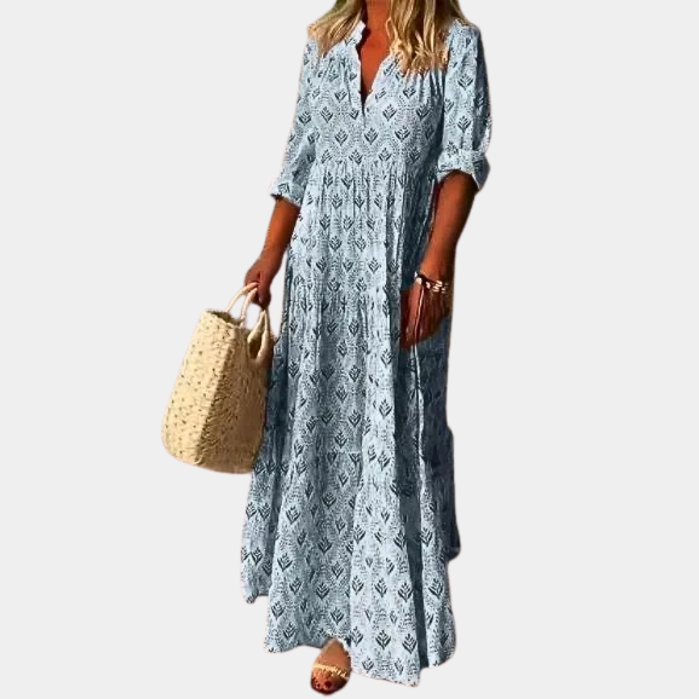 Airy Maxi Summer Dress for Women - Isla-Blue-S-Nora Luxe