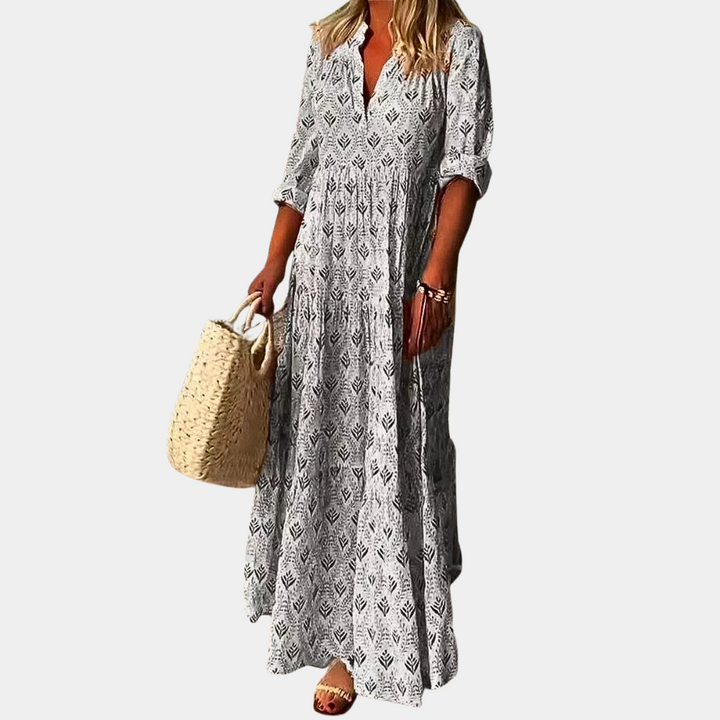 Airy Maxi Summer Dress for Women - Isla-Gray-S-Nora Luxe