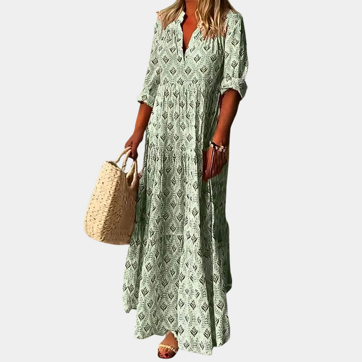 Airy Maxi Summer Dress for Women - Isla-Green-S-Nora Luxe