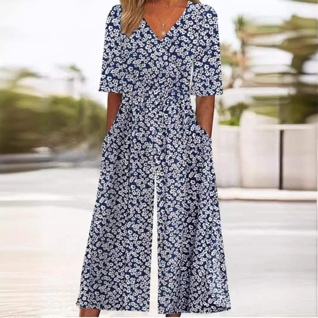 Airy & stylish women’s jumpsuit with wide leg – Elina-White-S-Nora Luxe
