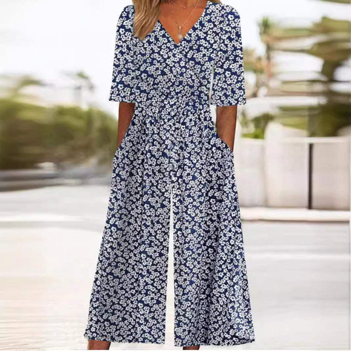 Airy & stylish women’s jumpsuit with wide leg – Elina-White-S-Nora Luxe