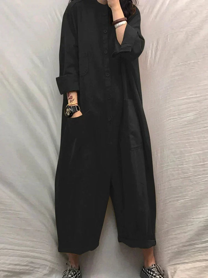 Airy summer jumpsuit with a wide cut for women – Livia-Black-S-Nora Luxe