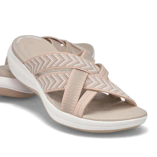 Airy summer shoes with orthopedic footbed & cushioning – Riva-Beige-3-Nora Luxe
