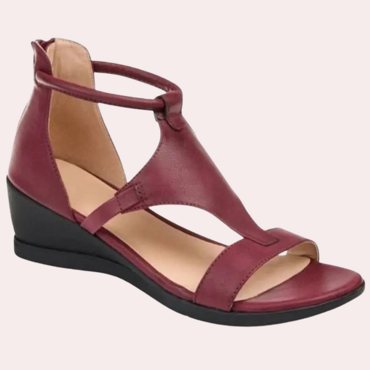 Aldys - Elegant Summer Sandals for Women-Red-4-Nora Luxe