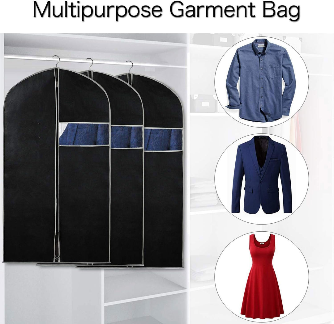 Breathable Garment Cover Set – 5-Pack Clothes Storage Sleeves with Window (1+1 FREE)