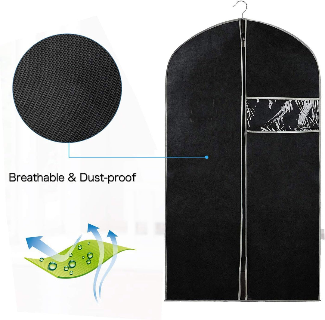 Breathable Garment Cover Set – 5-Pack Clothes Storage Sleeves with Window (1+1 FREE)