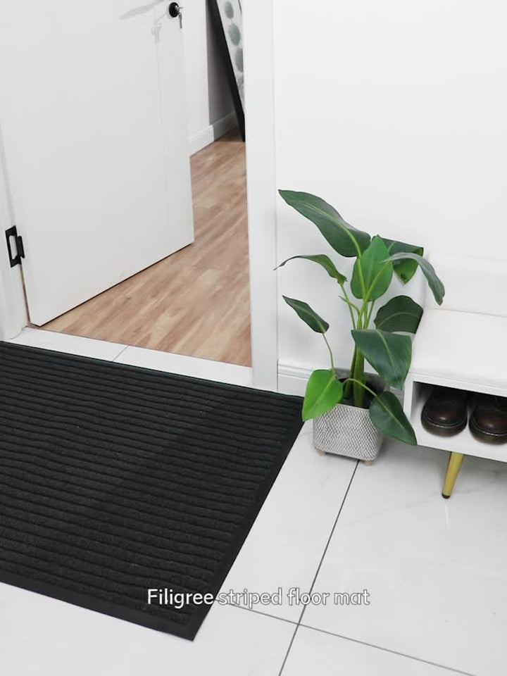 All-Season Door Mat for Indoor and Outdoor - WeatherGuard Pro-Gray-19.69 × 31.50 inches-Nora Luxe