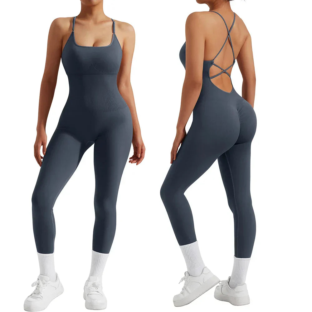 All-Season Women's Fitness Jumpsuit - Nova-Grey-S-Nora Luxe