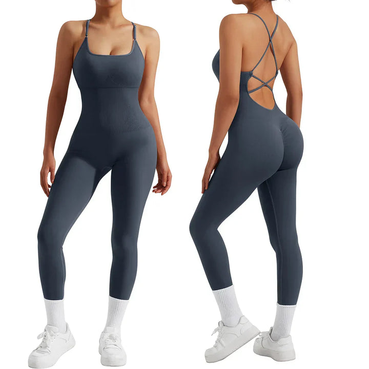 All-Season Women's Fitness Jumpsuit - Nova-Grey-S-Nora Luxe