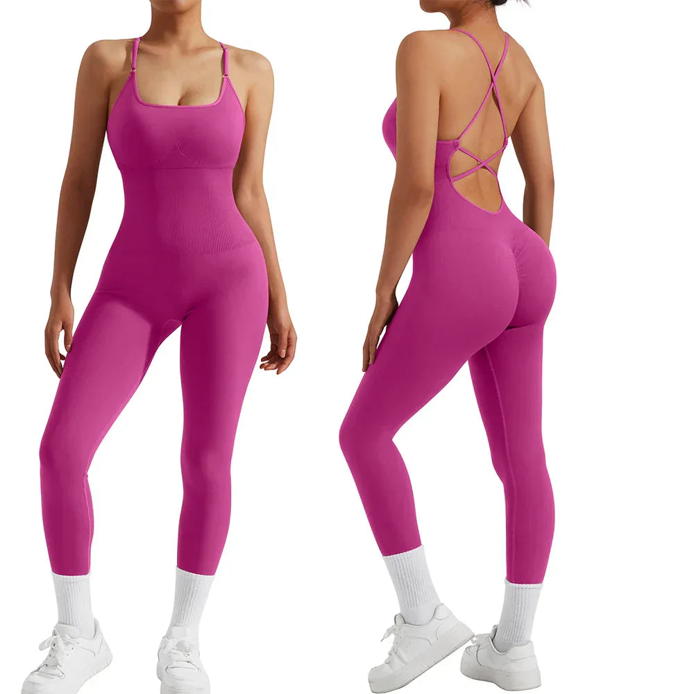 All-Season Women's Fitness Jumpsuit - Nova-Pink-M-Nora Luxe