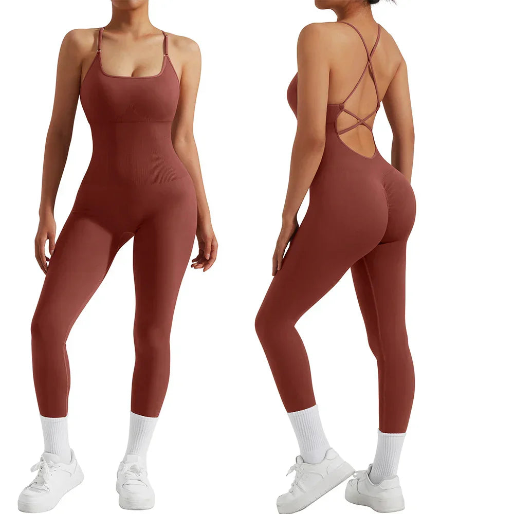 All-Season Women's Fitness Jumpsuit - Nova-Red-S-Nora Luxe