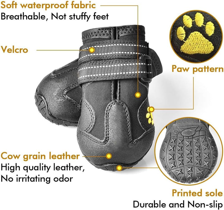 All-Weather Dog Boots for Safe Adventures-Black-1-Nora Luxe