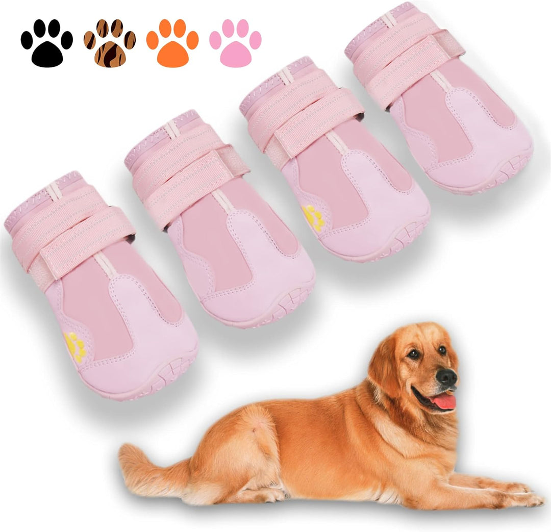 All-Weather Dog Boots for Safe Adventures-Pink-1-Nora Luxe