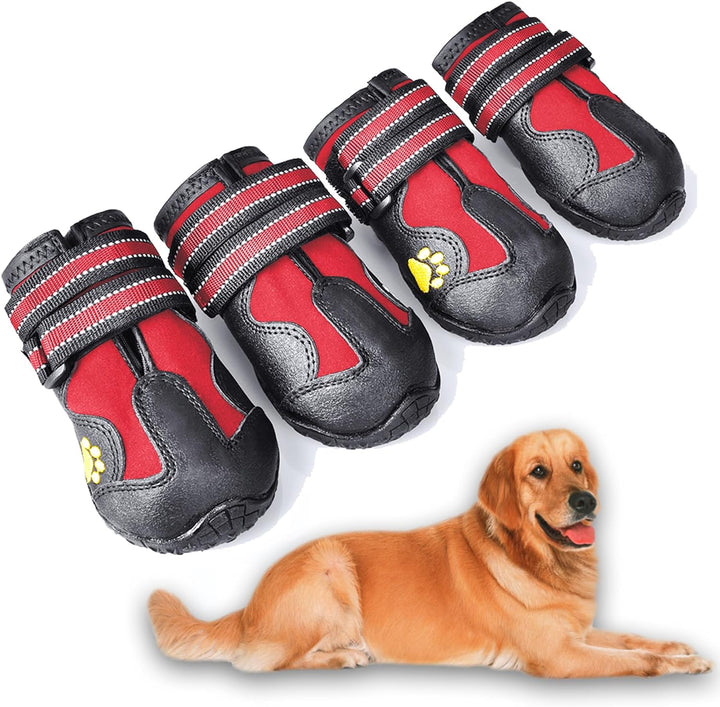 All-Weather Dog Boots for Safe Adventures-Red-1-Nora Luxe