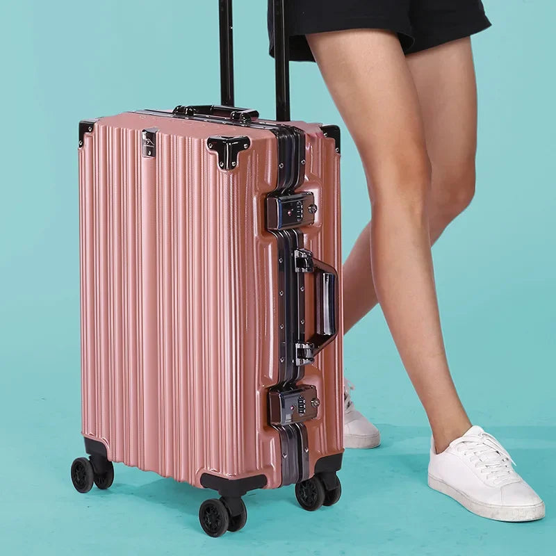 Aluminum frame hard-shell case – Reykjavik-Pink-S (40 L)-Nora Luxe