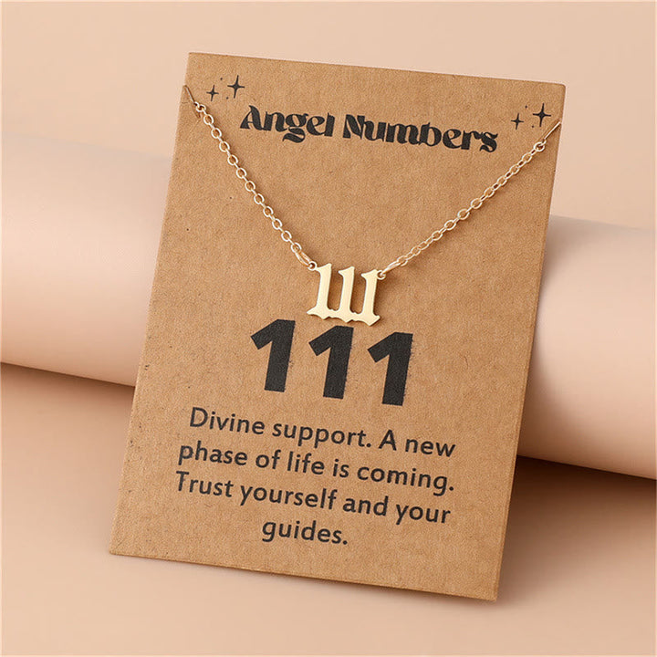 Angel Numbers Stainless Steel Necklace - Celestia-111-Gold-Nora Luxe