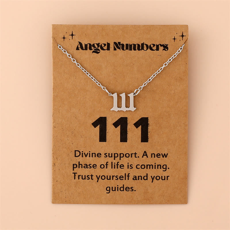 Angel Numbers Stainless Steel Necklace - Celestia-111-Silver-Nora Luxe