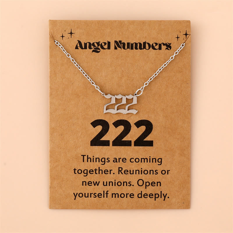 Angel Numbers Stainless Steel Necklace - Celestia-222-Silver-Nora Luxe