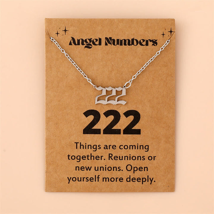 Angel Numbers Stainless Steel Necklace - Celestia-222-Silver-Nora Luxe