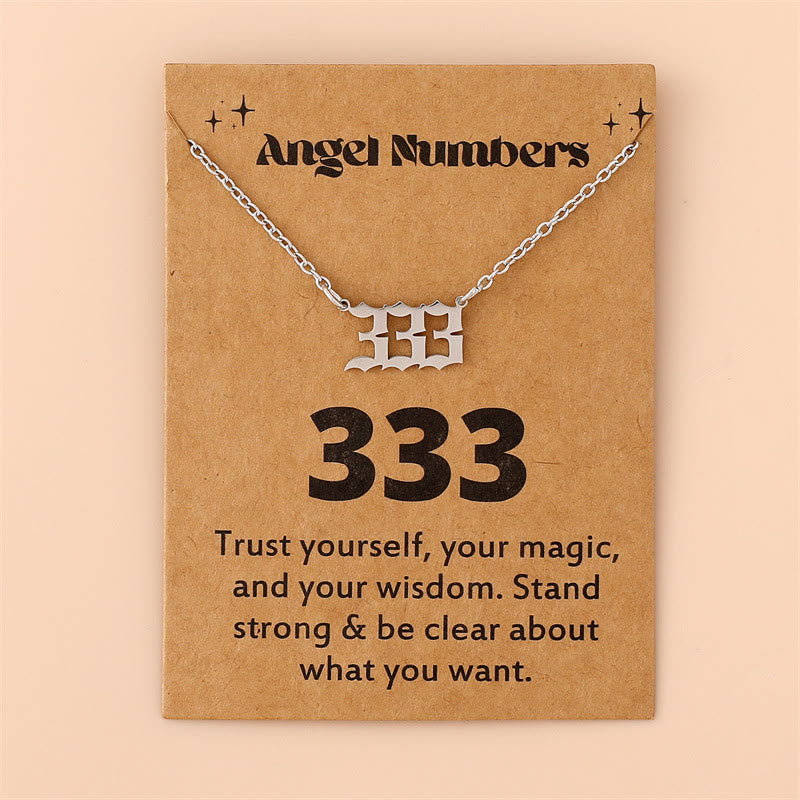 Angel Numbers Stainless Steel Necklace - Celestia-333-Silver-Nora Luxe