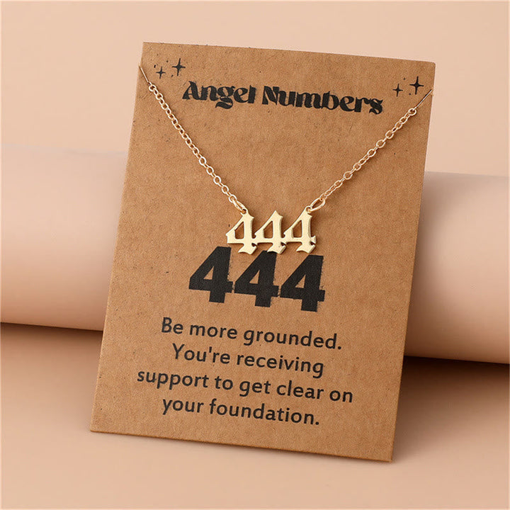 Angel Numbers Stainless Steel Necklace - Celestia-444-Gold-Nora Luxe