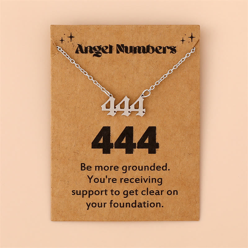 Angel Numbers Stainless Steel Necklace - Celestia-444-Silver-Nora Luxe