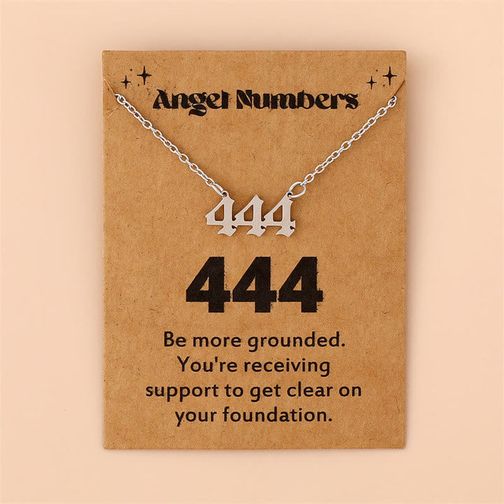Angel Numbers Stainless Steel Necklace - Celestia-444-Silver-Nora Luxe