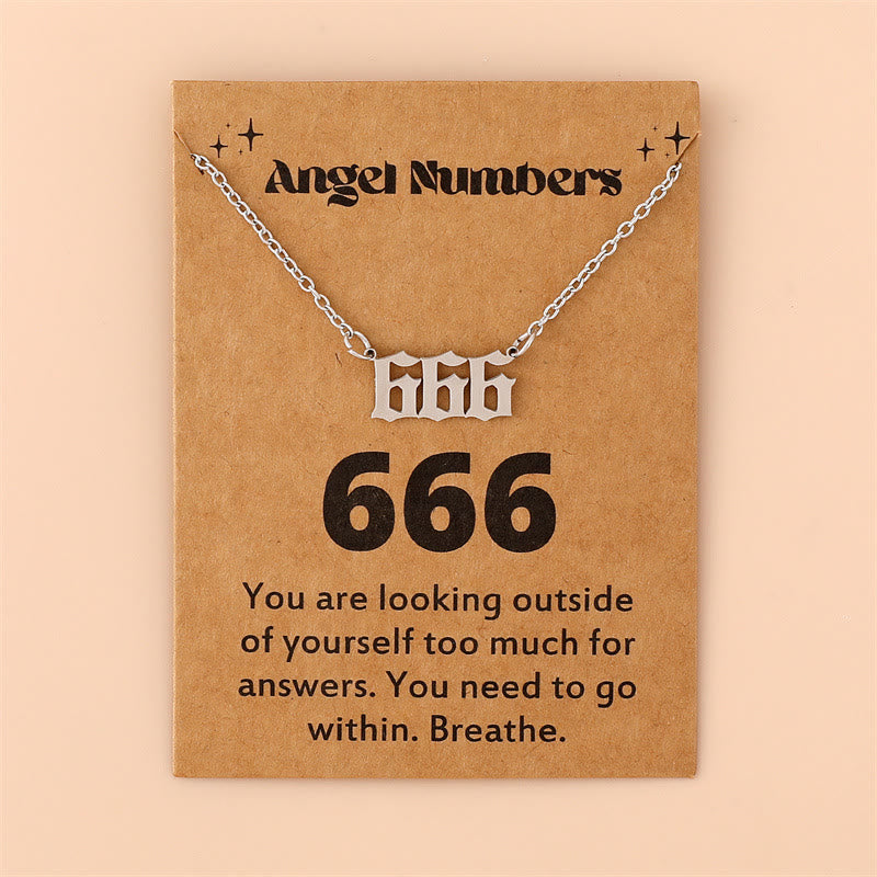 Angel Numbers Stainless Steel Necklace - Celestia-666-Silver-Nora Luxe